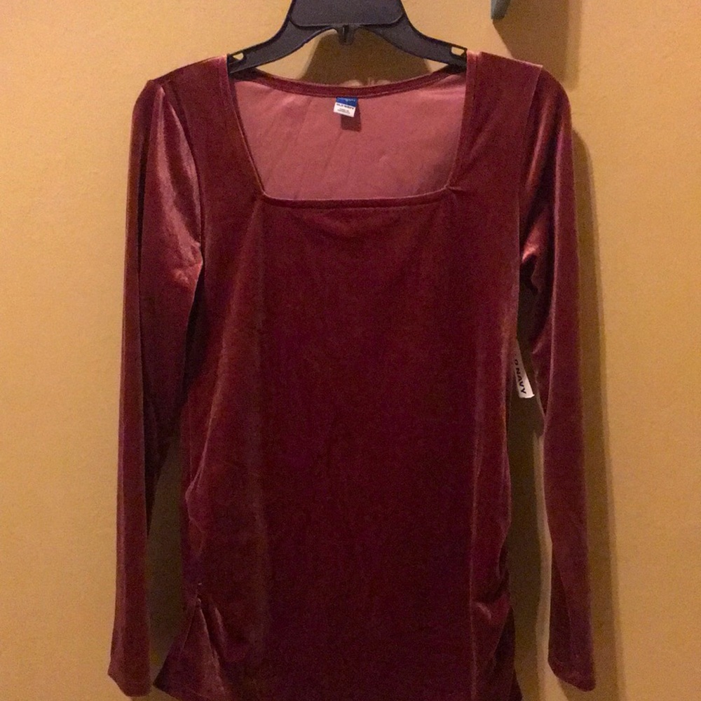 VELVET PURPLE SQUARE NECK LONG SLEEVE